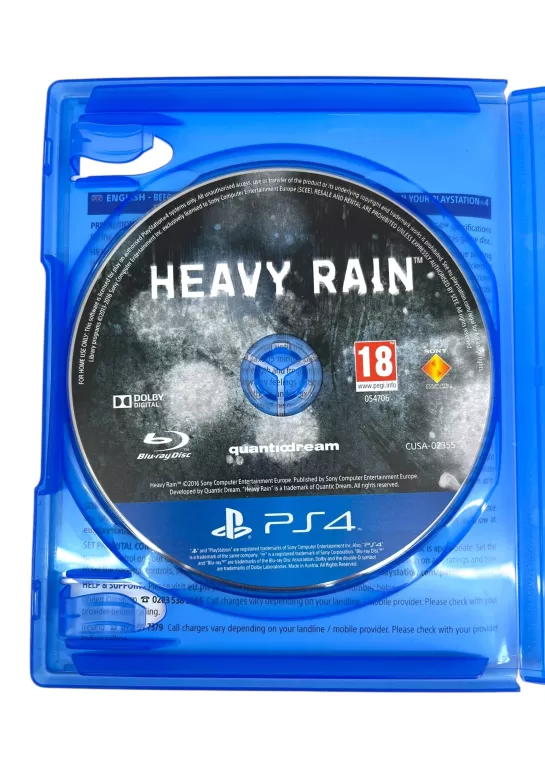 GRA PS4 THE HEAVY RAIN + BEYOND: DWIE DUSZE 2 PŁYTY