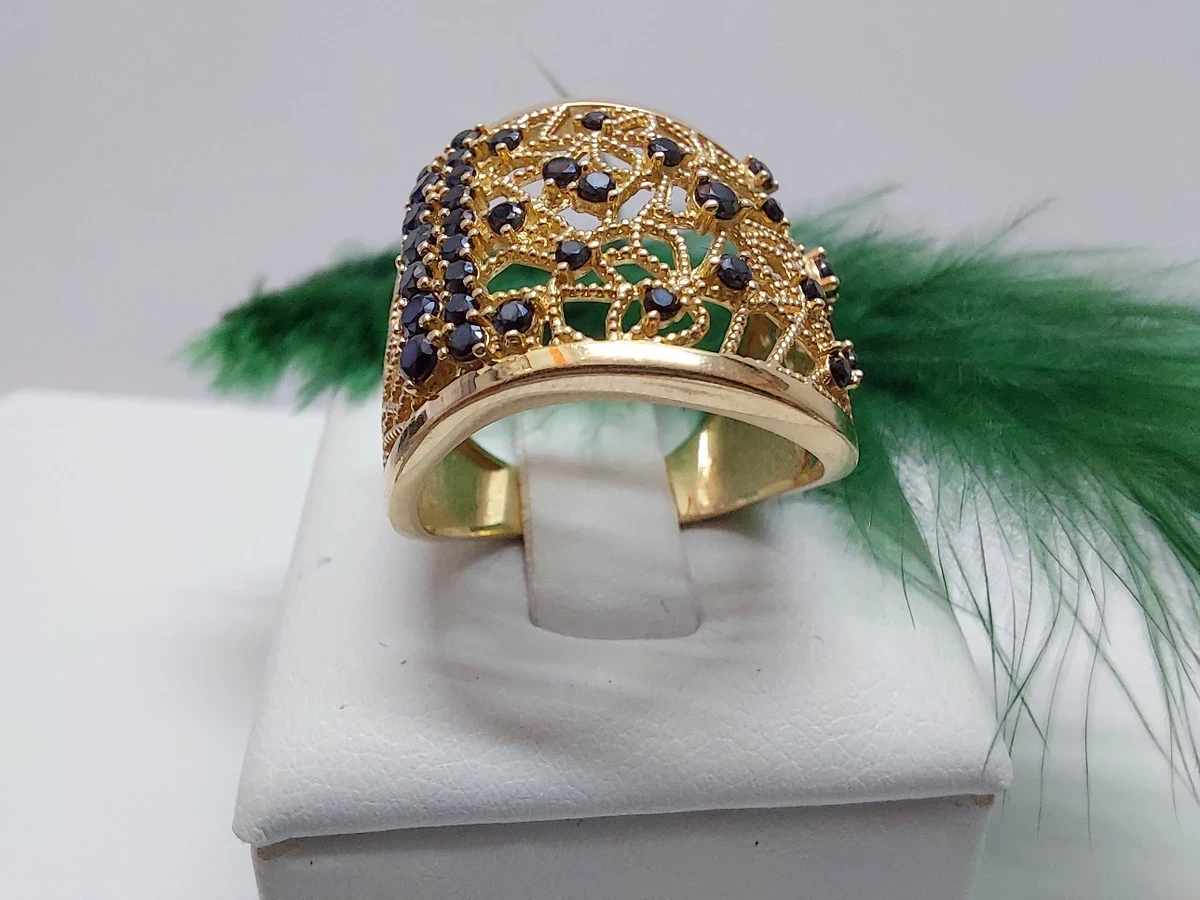 sliczny-zloty-pierscionek-585-fala-czarne-kamyki-501g-r15-ean-gtin-5905868206913