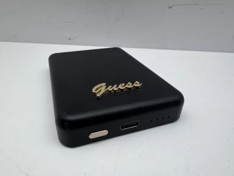 GUESS POWERBANK INDUKCYJNY 5W, 3000MAH, MAGSAFE, CZARNY, MOCNY