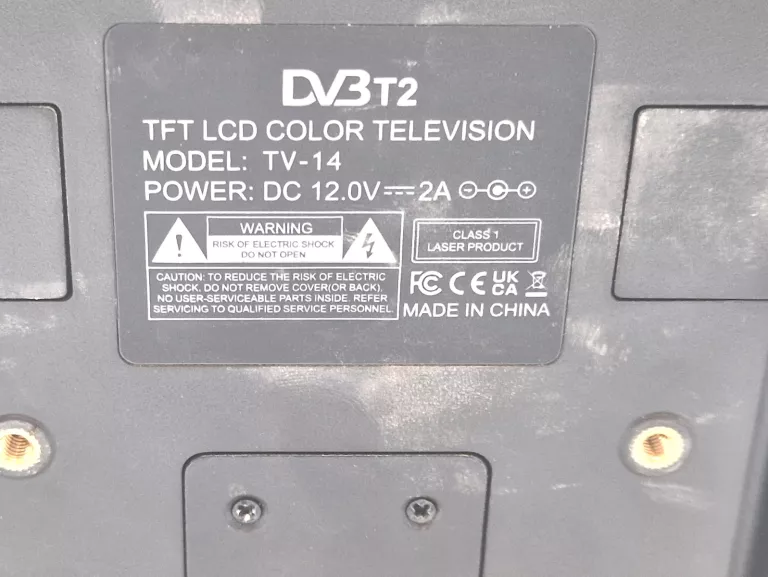 TELEWIZOR PRZENOŚNY DO AUTA, NA KEMPING 14 CALI