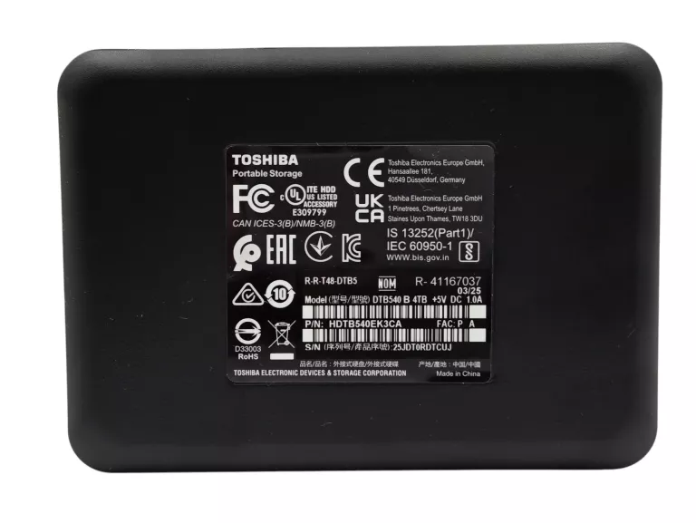 DYSK PRZENOŚNY TOSHIBA CANVIO BASICS 4TB HDD 2,5'' USB 3.0 5GB/S