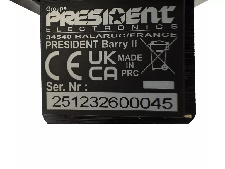 CB RADIO PRESIDENT BARRY II AM/FM ASC/VOX 12V/24V 7 KOLORÓW - GW 05.2027!