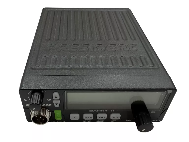 CB RADIO PRESIDENT BARRY II AM/FM ASC/VOX 12V/24V 7 KOLORÓW - GW 05.2027!