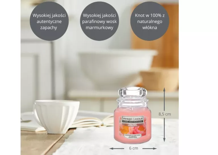 ŚWIECZKA YANKEE CANDLE CORAL PEONY 104G