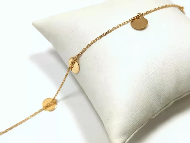 PIĘKNA ZŁOTA BRANSOLETKA NA NOGĘ 1,99G 25CM