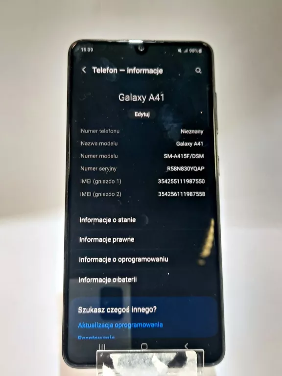 SMARTFON SAMSUNG GALAXY A41 4 GB / 64 GB 4G (LTE) CZARNY