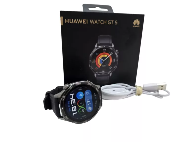 SMARTWATCH HUAWEI WATCH GT 5 GPS 46MM AMOLED NFC WI-FI BLUETOOTH CZARNY