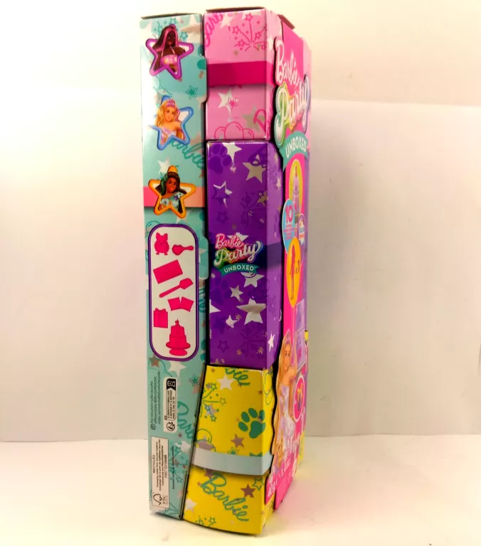 LALKA BARBIE PARTY UNBOXED W ZESTAWIE 10 NIESPODZIANEK #BLONDYNKA