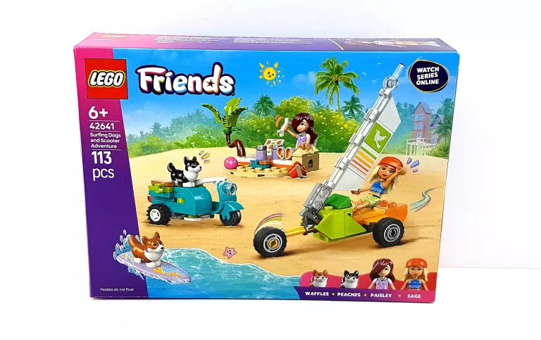 LEGO FRIENDS 42641 PRZYGODA Z SURFUJĄCYMI PSAMI I SKUTEREM