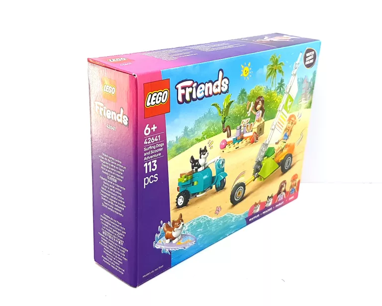 LEGO FRIENDS 42641 PRZYGODA Z SURFUJĄCYMI PSAMI I SKUTEREM
