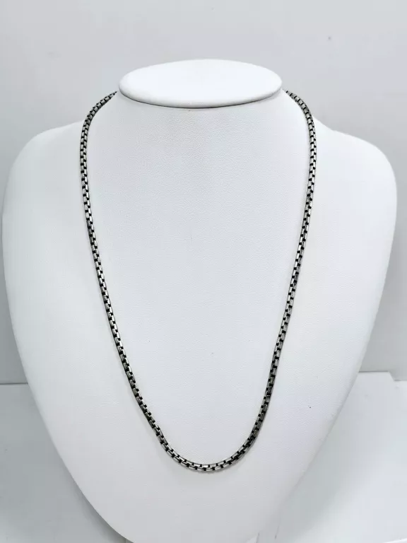 NOWY SREBRNY ŁAŃCUSZEK OKRAGŁA KOSTKA 925 28,50G 60CM