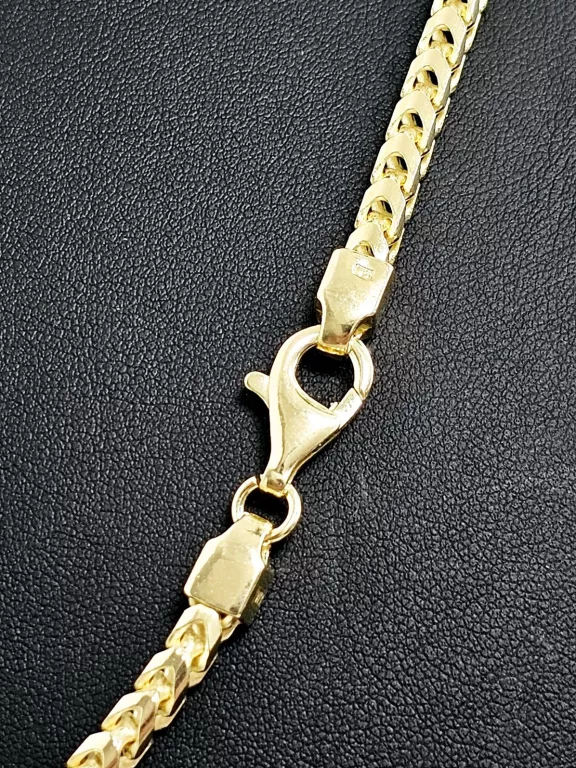 NOWY SREBRNY POZŁACANY ŁAŃCUCH KŁOS 925 44,00G 50CM