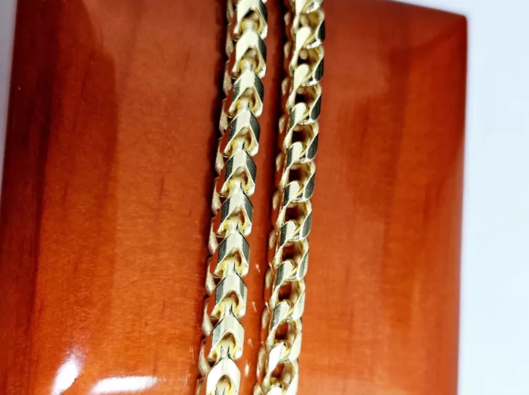 NOWY SREBRNY POZŁACANY ŁAŃCUCH KŁOS 925 44,00G 50CM