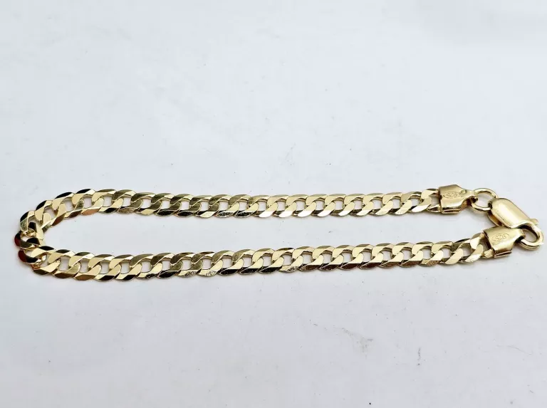 NOWA SREBRNA POZŁACANA BRANSOLETKA PANCERKA 925 6,90G 22CM