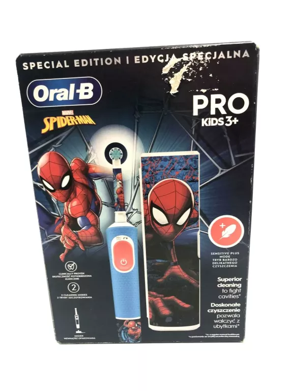 SZCZOTECZKA ELEKTRYCZNA DLA DZIECI ORAL-B PRO KIDS SPIDERMAN