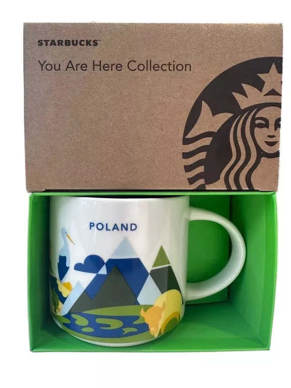ORYGINALNY KUBEK STARBUCKS YOU ARE HERE CERAMIKA POLAND POLSKA 414ML.