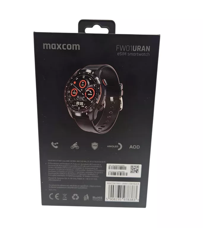 SMARTWATCH MAXCOM FW01 URAN ESIM GPS AMOLED TRYBY SPORTOWE