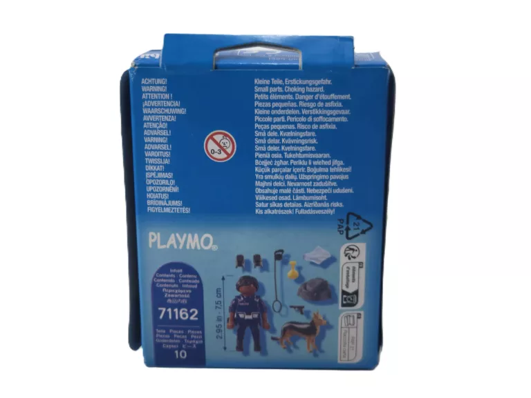 PLAYMOBIL - POLICJANT Z PSEM TROPIĄCYM 71162