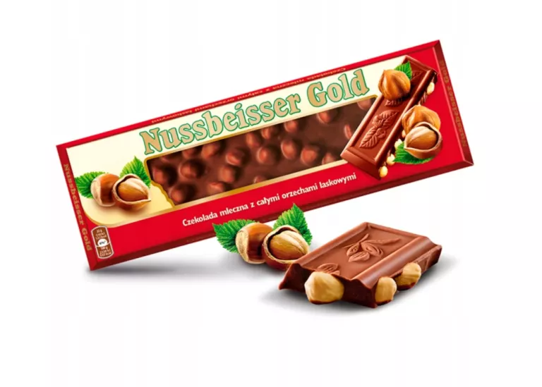 CZEKOLADA MLECZNA ALPEN GOLD NUSSBEISSER GOLD Z ORZECHAMI LASKOWYMI 220 G
