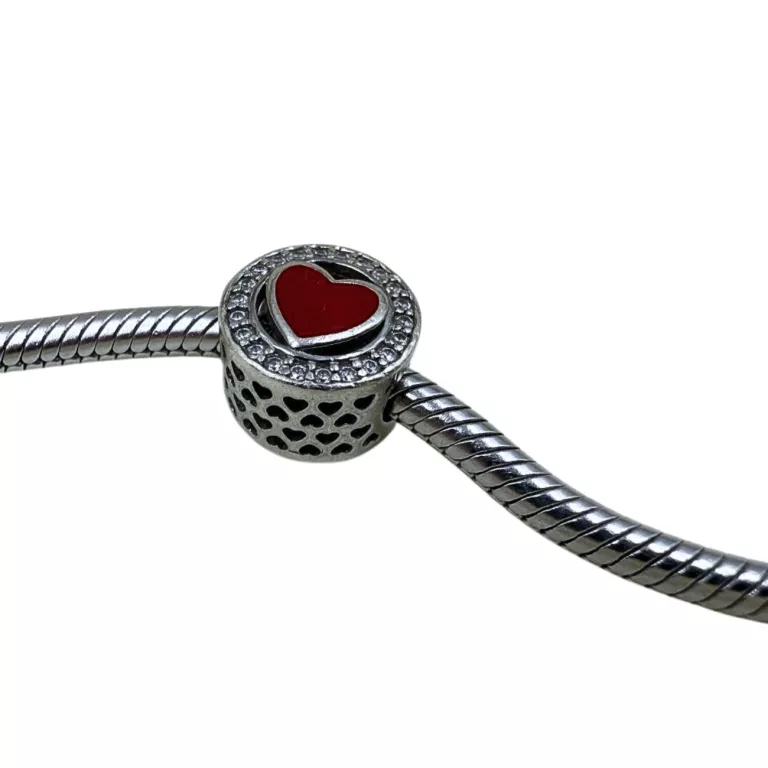 SREBRNA BRANSOLETKA Z JEDNYM CHARMSEM APART 16,60GR, / 925 / 20CM / PUDEŁK