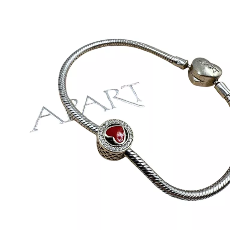 SREBRNA BRANSOLETKA Z JEDNYM CHARMSEM APART 16,60GR, / 925 / 20CM / PUDEŁK