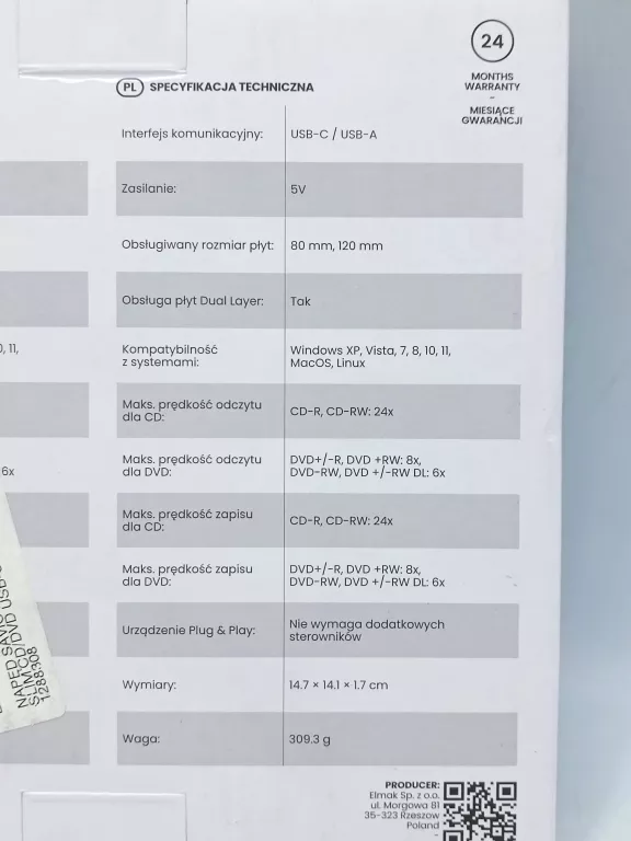 NAGRYWARKA DVD ZEWNĘTRZNA SAVIO AK-59