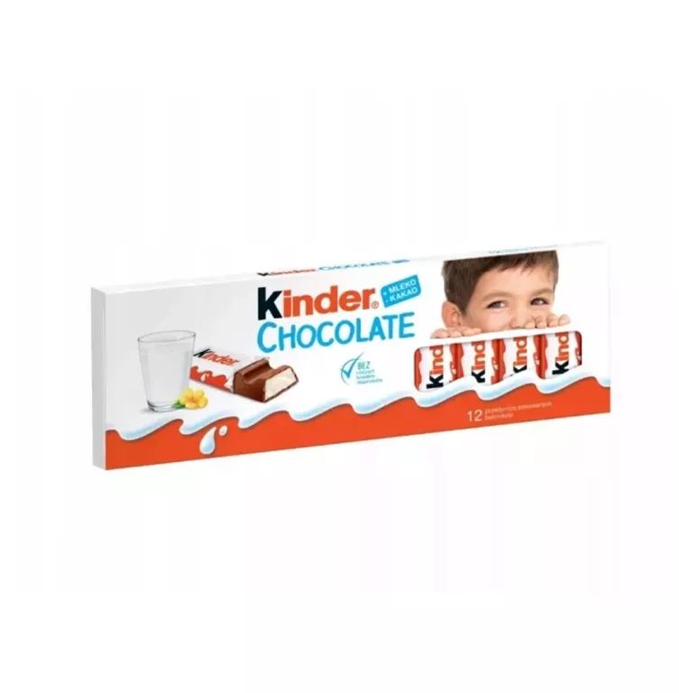 KINDER CHOCOLATE BATONIKI Z MLECZNEJ CZEKOLADY 150 G (12 SZT X 12,5 G)