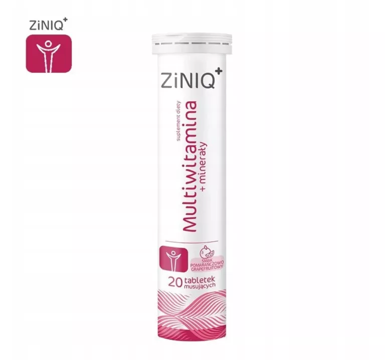 ZINIQ MULTIWITAMINA + MINERAŁY, 20 TABLETEK MUSUJĄCYCH