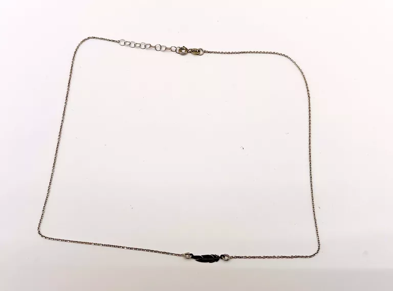 SREBRO - WYRÓB JUBILERSKI ŁAŃCUSZEK CELEBRYTKA PIÓRKO R.45CM