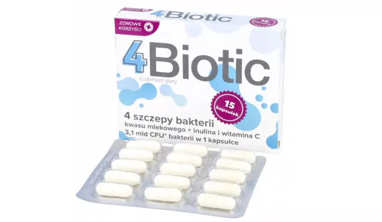 4BIOTIC FLORA BAKTERYJNA UKŁAD POKARMOWY ODPORNOŚCIOWY 15 KAPSUŁEK 04/2027