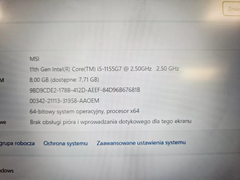 MSI MODERN 15 | INTEL I5 | RAM 8GB | DYSK 512GB | IRIS XE | WIN 11 HOME