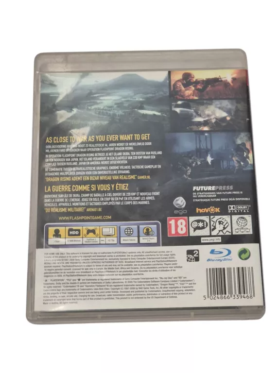 PS3 OPERATION FLASHPOINT DRAGON RISING STAN 10/10