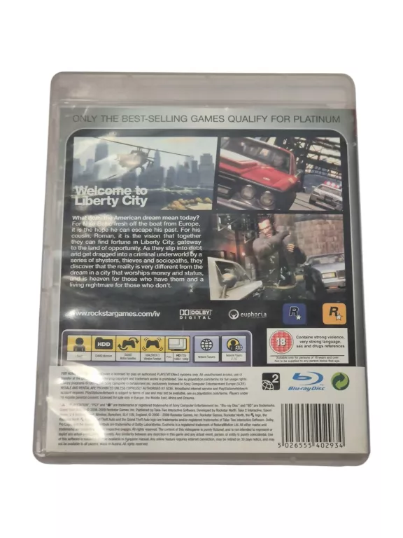 PS3 GTA IV 4 PLATINUM THE BEST STAN 10/10 GLIWICE