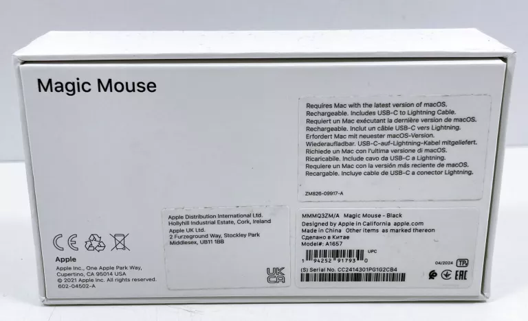 MYSZ APPLE MAGIC MOUSE MMMQ3ZM/A DO MACBOOK, IMAC , MAC PRO + PUDEŁKO