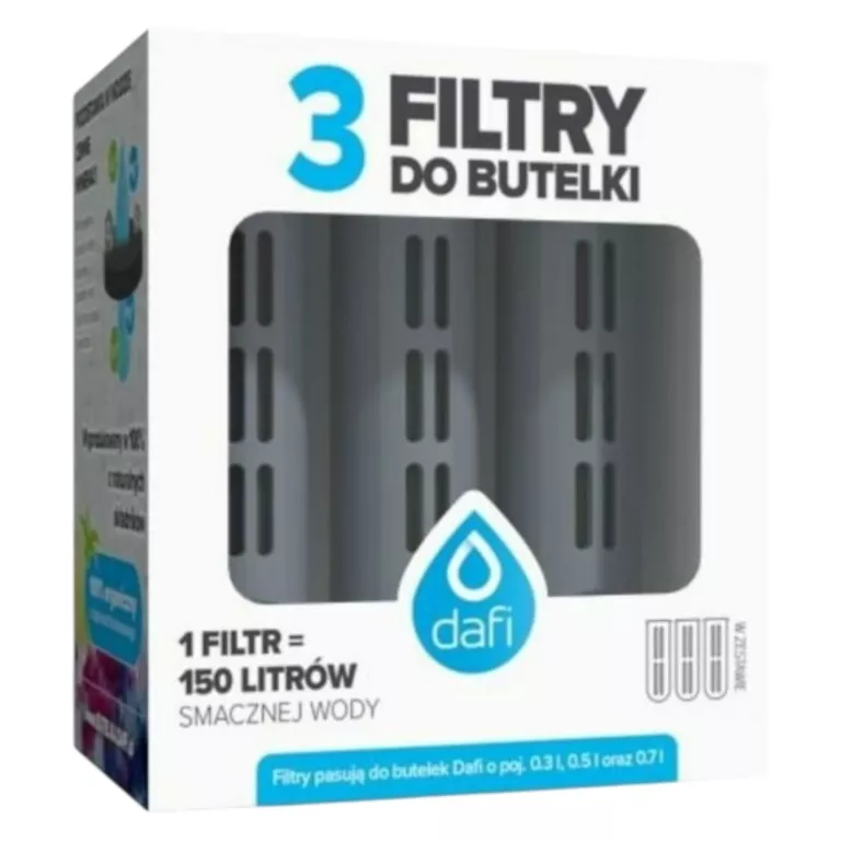 WKŁAD DO BUTELKI DAFI - 3 FILTRY DO BUTELKI - MIX KOLORÓW
