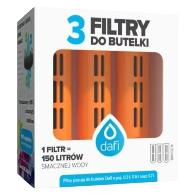 WKŁAD DO BUTELKI DAFI - 3 FILTRY DO BUTELKI - MIX KOLORÓW
