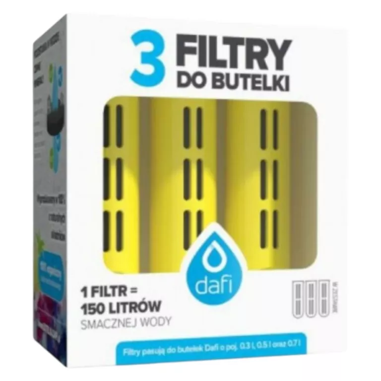 WKŁAD DO BUTELKI DAFI - 3 FILTRY DO BUTELKI - MIX KOLORÓW
