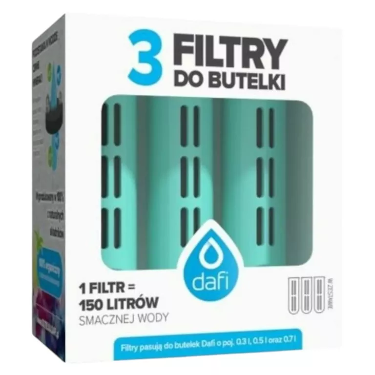 WKŁAD DO BUTELKI DAFI - 3 FILTRY DO BUTELKI - MIX KOLORÓW