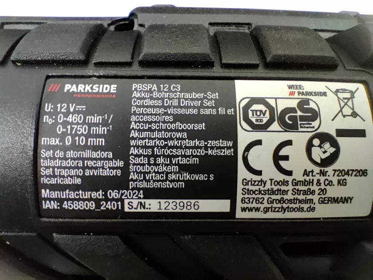 WKRĘTARKA PARKSIDE PBSPA 12 C3/2 AKU/ŁADOWARKA/ETUI