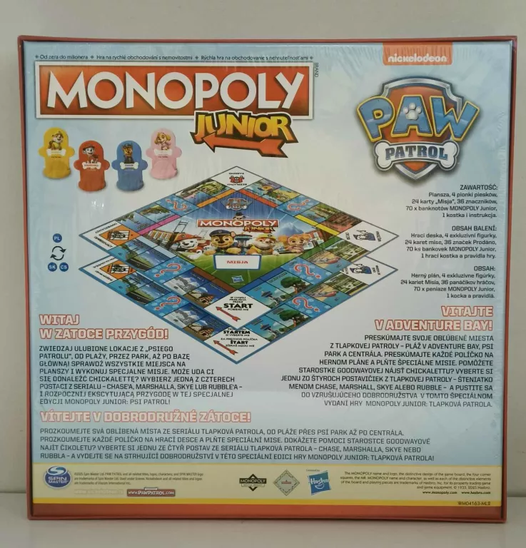 MONOPOLY JUNIOR PAW PATROL PSI PATROL ZAFOLIOWANE
