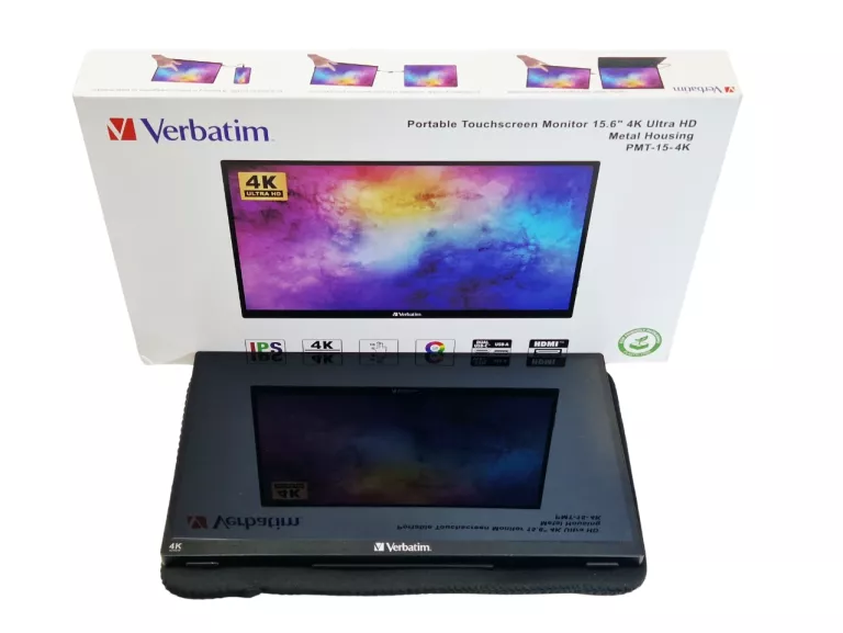 MONITOR PRZENOŚNY VERBATIM PMT-15-4K 15.6" 3840X2160PX IPS DOTYKOWY EKRAN