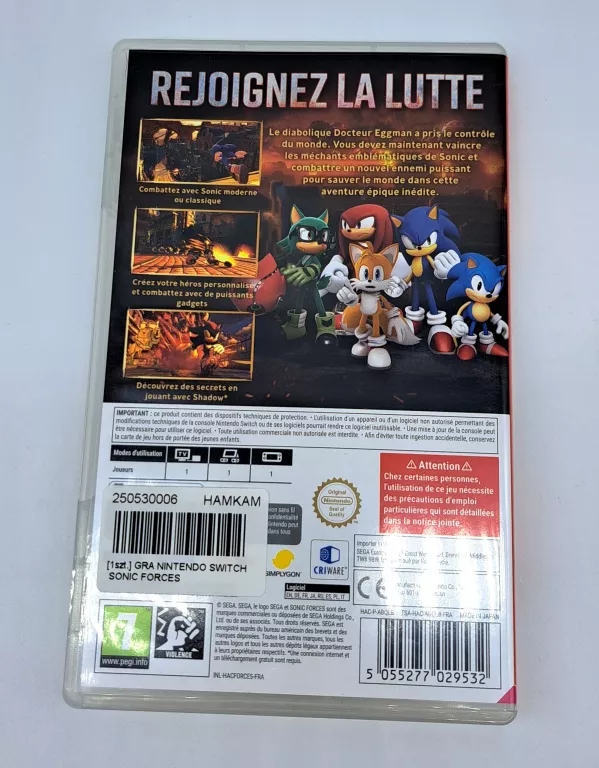 GRA NINTENDO SWITCH SONIC FORCES