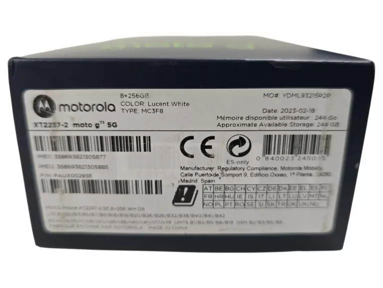 SMARTFON MOTOROLA MOTO G73 5G 8/256 GB 6,50" 5000MAH BIAŁY