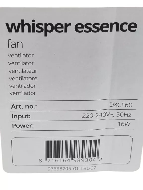 WENTYLATOR DXCF60 ŚREDNICA 33 CM | LICZBA PRĘDKOŚCI 7 / OKAZJA!