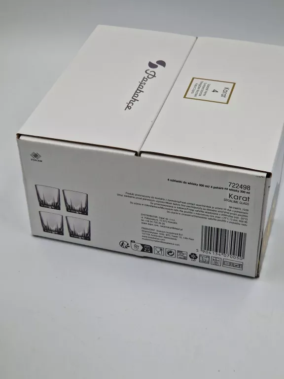 4 SZKLANKI NISKIE DO WHISKY PASABAHCE 300ML KARAT 722498
