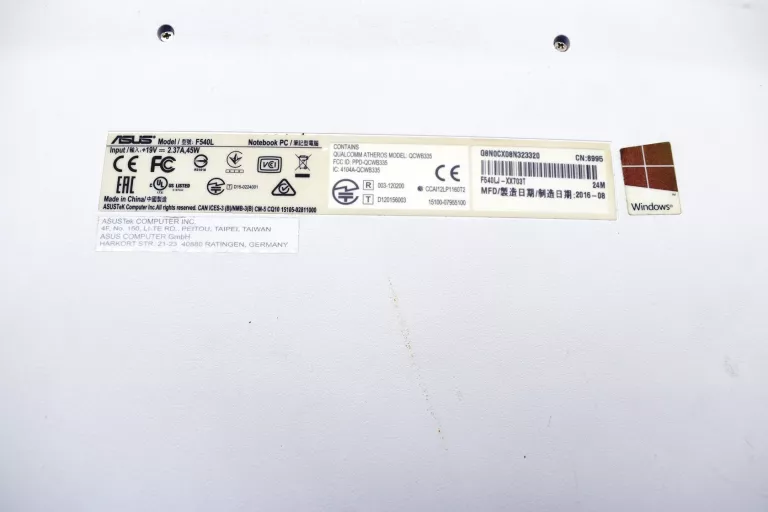 LAPTOP ASUS F540LJ-XX703T BIAŁY