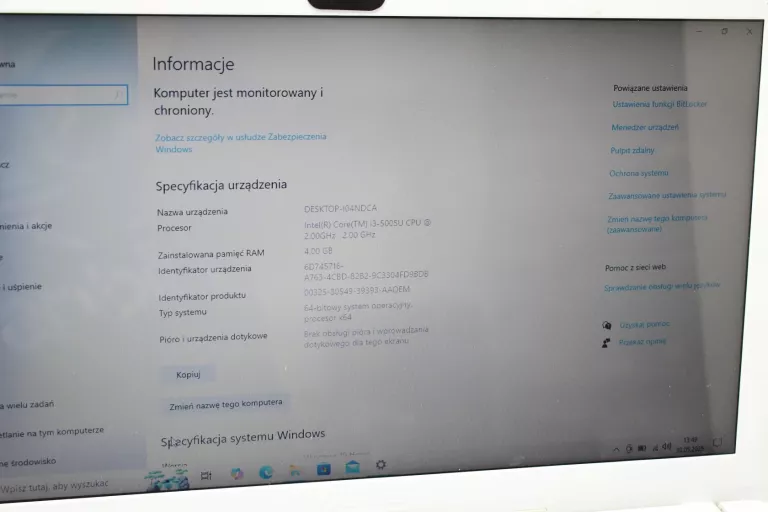 LAPTOP ASUS F540LJ-XX703T BIAŁY