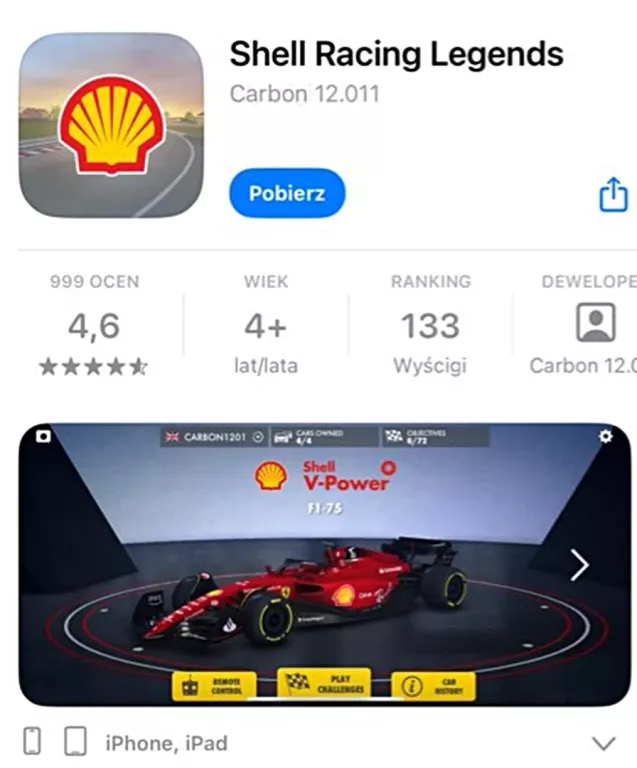 AUTO ZDALNIE STEROWANE FERRARI SHELL