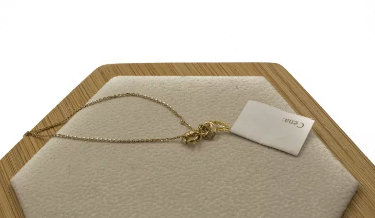 CIEŃKI (1 MM) BŁYSZCZĄCY ZŁOTY ŁAŃCUSZEK 14K W.1,13G 45 CM