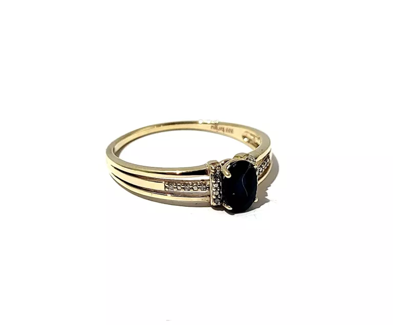ŚLICZNY ZŁOTY PIERŚĆIONEK Z DIAMENTAMI 333 1,91 G 0,04 CT R.19